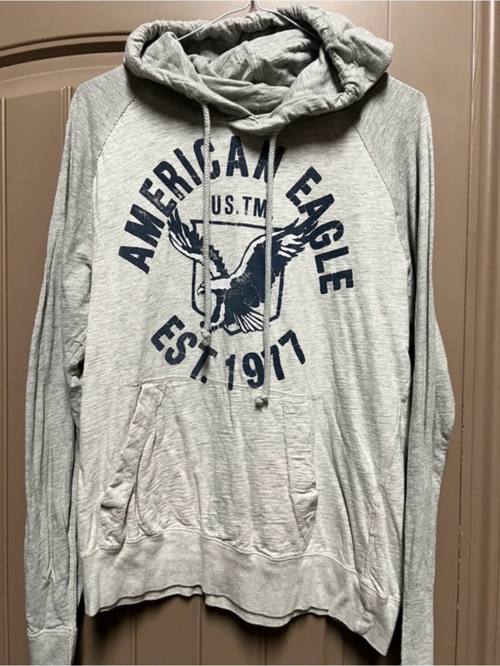 American Eagle Outfitters, Gray, Light Pullover Hoodie Athletic Fit Size Small